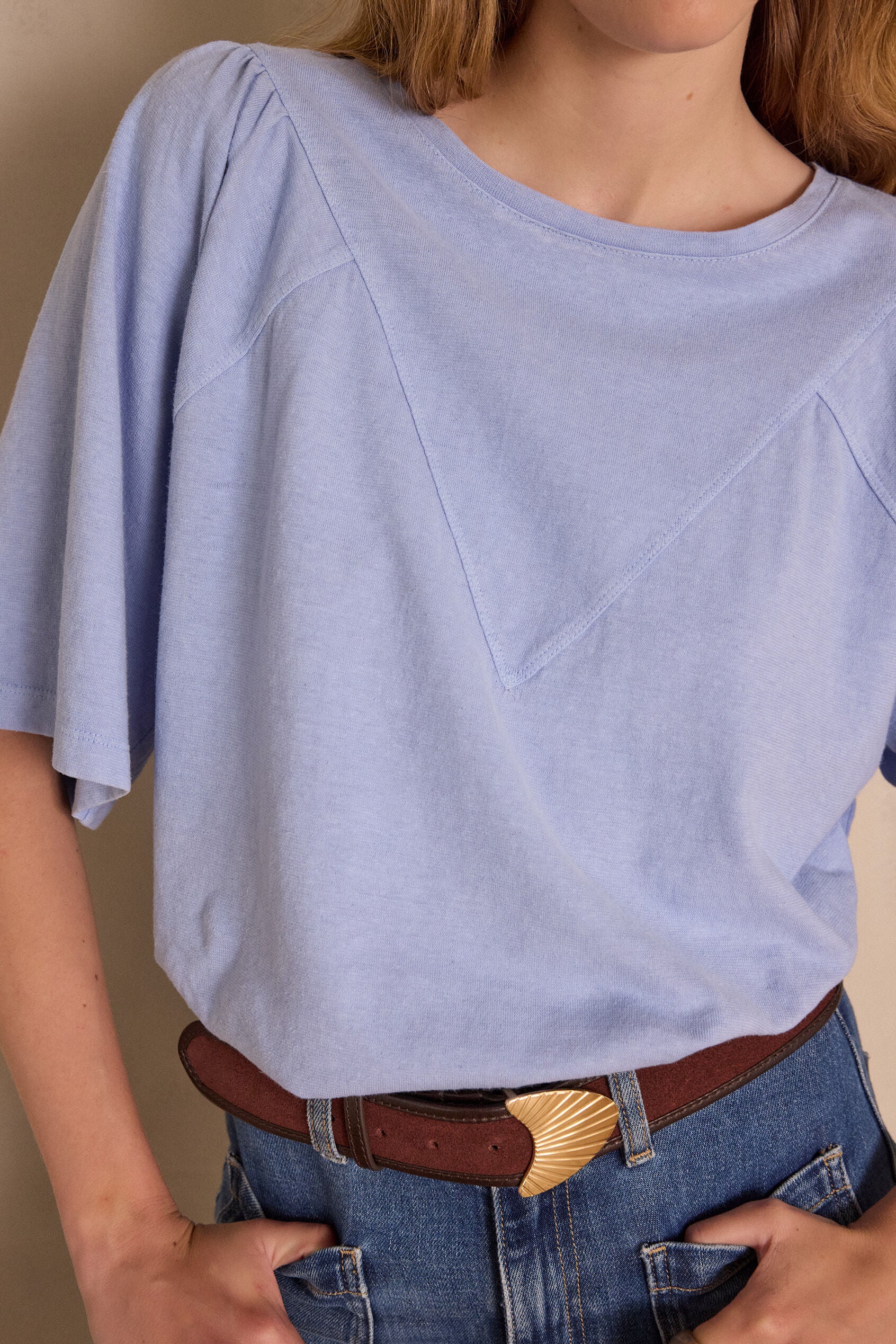 Angèle T-shirt - Sky Blue