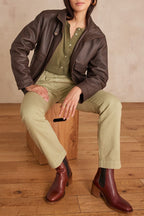 Pantalón Mateo Sobreteñido - Almendra
