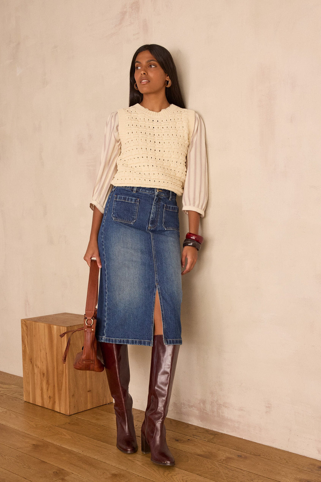 Structured Cléo Denim - Dark Indigo