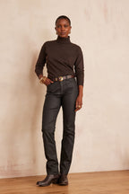 Anette Coated Trousers - Black