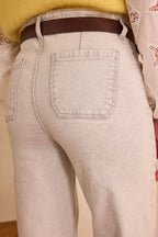 Léa Cropped Denim Trousers - Mouse Grey