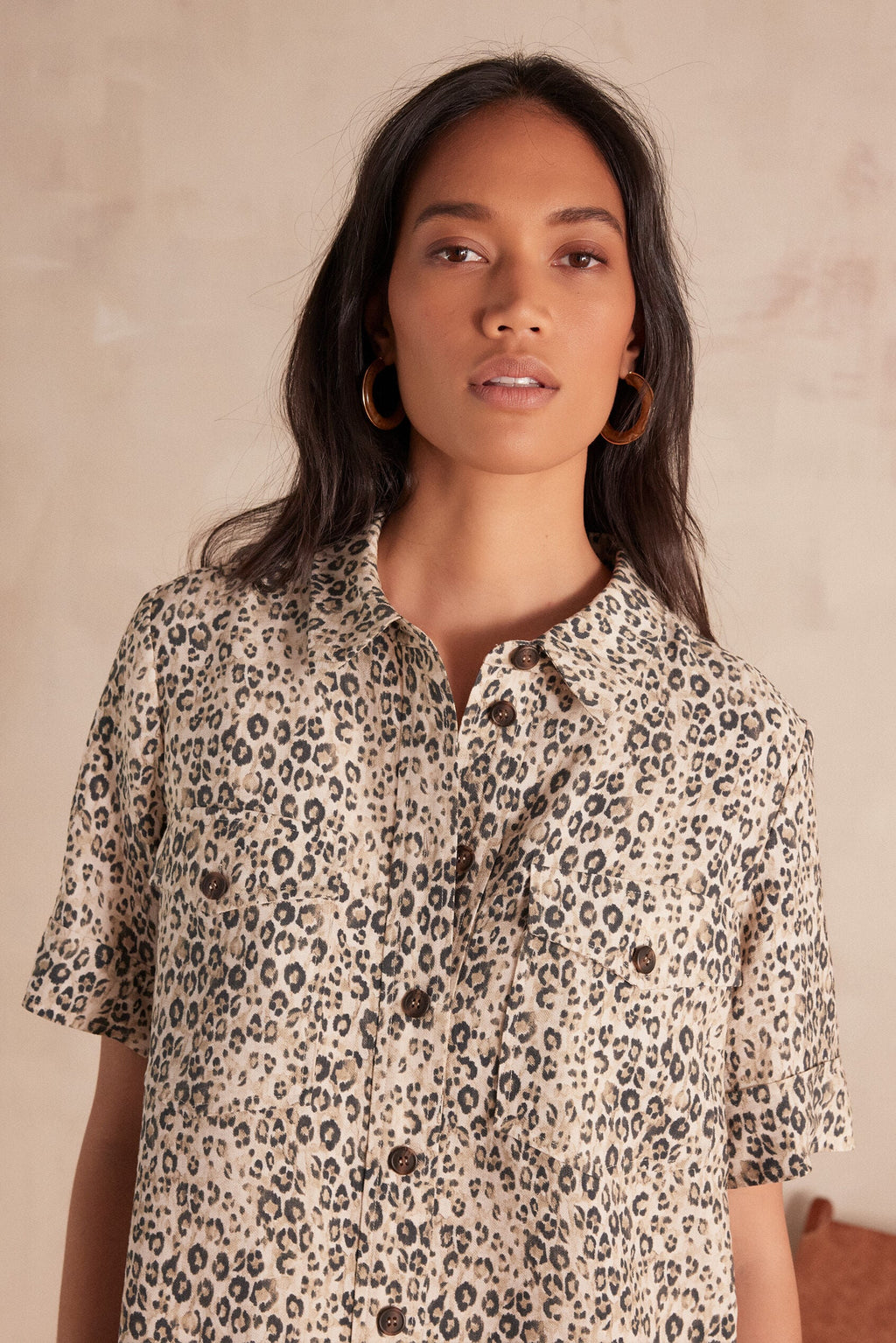 Rosemary Print Floaty Dress - Natural