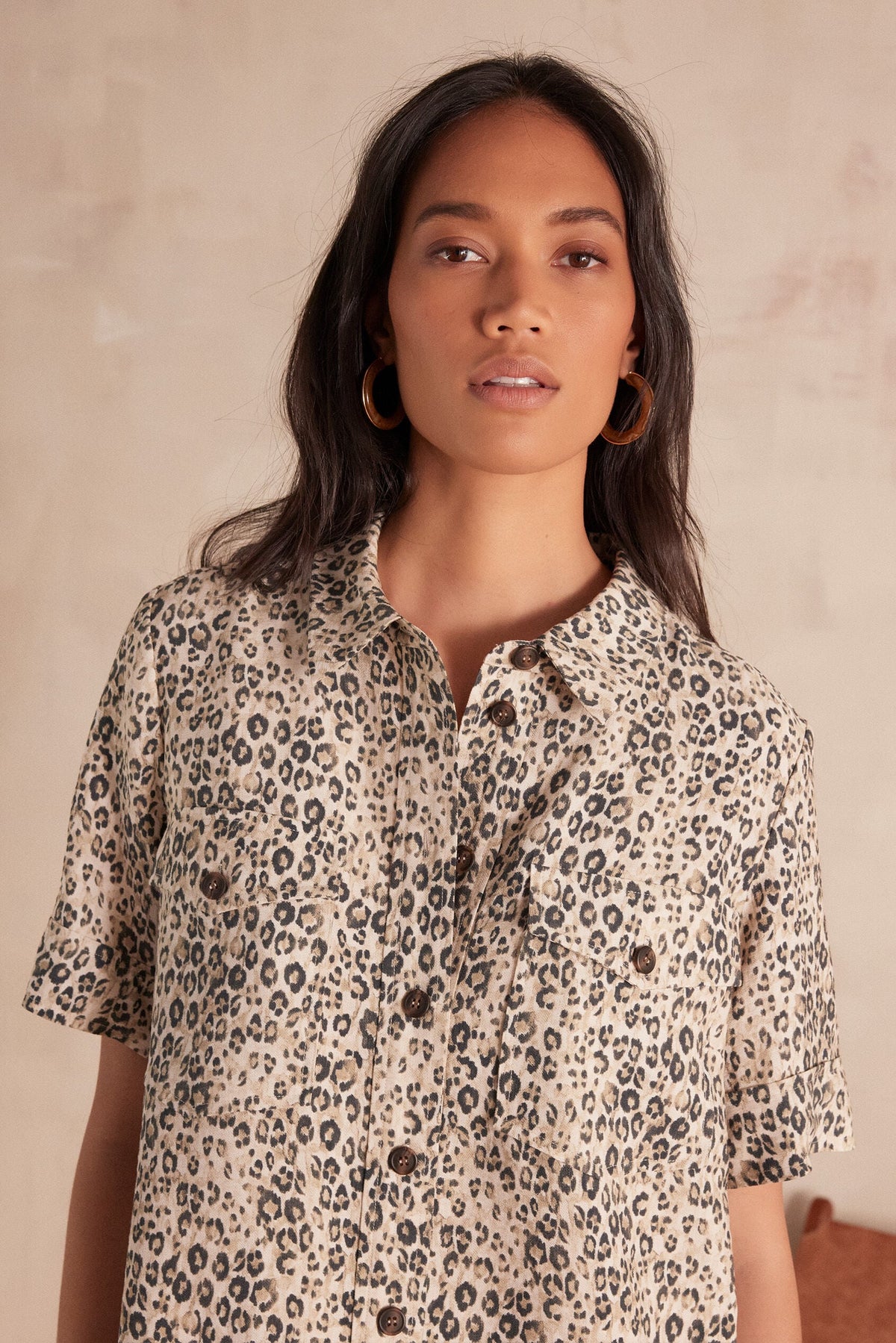 Rosemary Print Floaty Dress - Natural