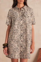 Rosemary Print Floaty Dress - Natural