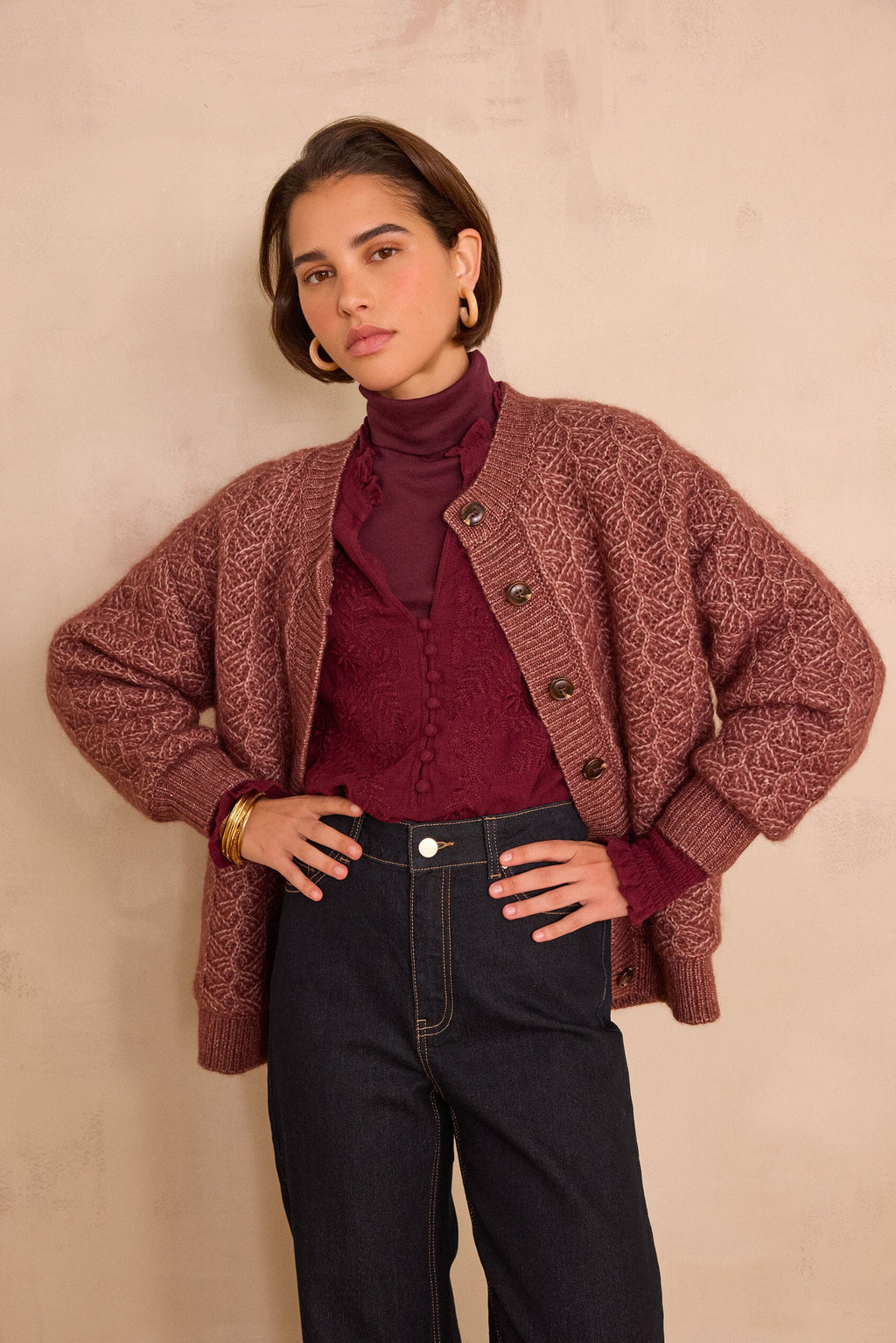 Cosmo Cardigan - Aubergine