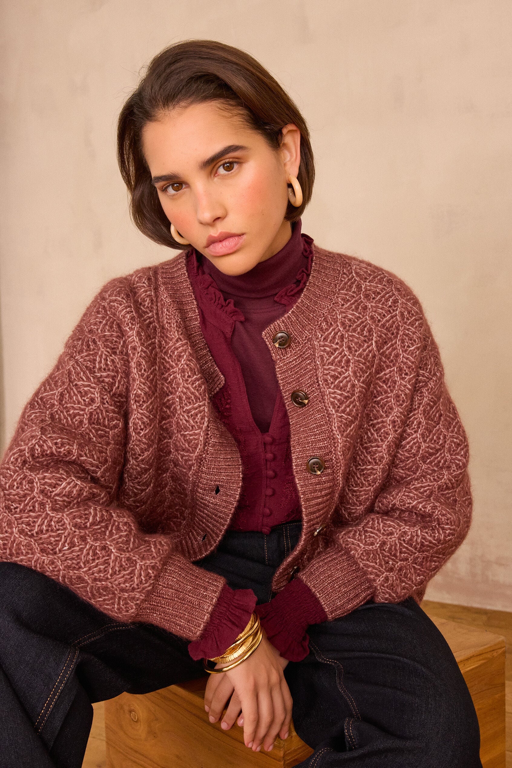 Cosmo Cardigan - Aubergine