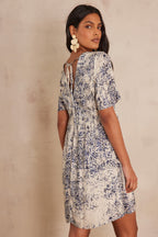 Rosalia Printed Floaty Dress - Blue