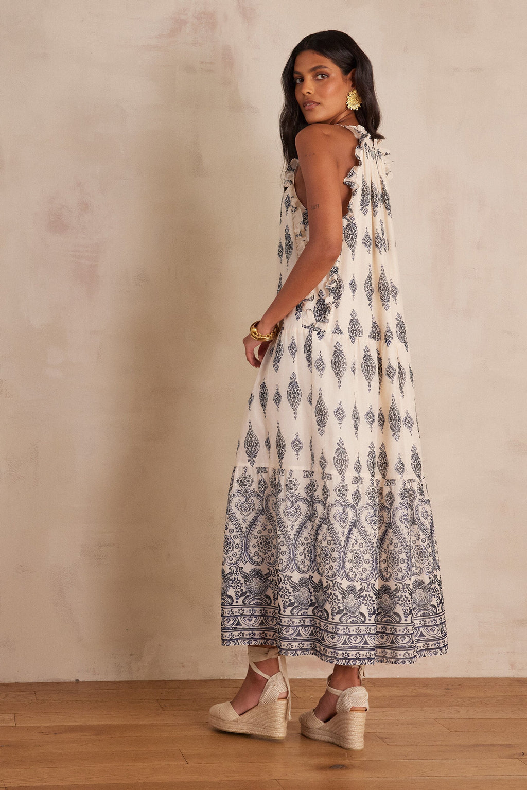 Flowing Roseline Print - Blue