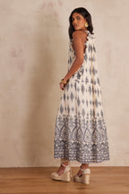 Flowing Roseline Print - Blue