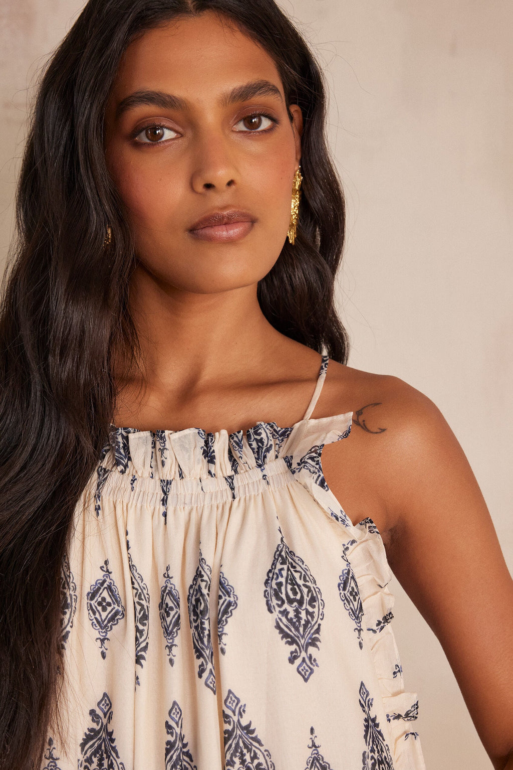 Flowing Roseline Print - Blue