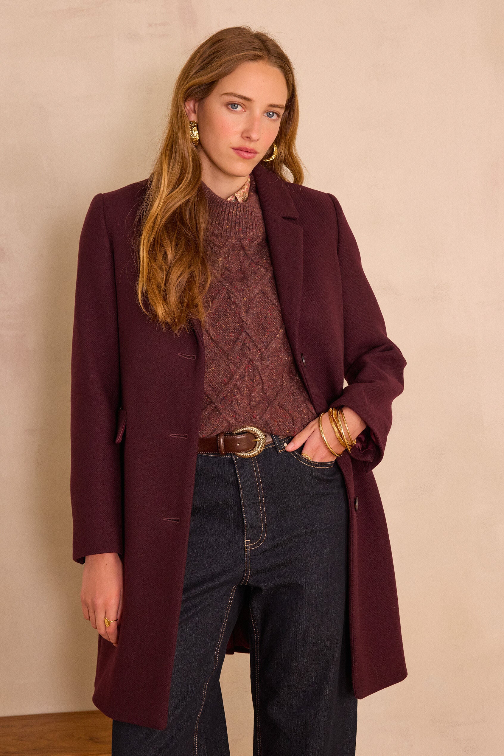 Anabelle Coat - Aubergine