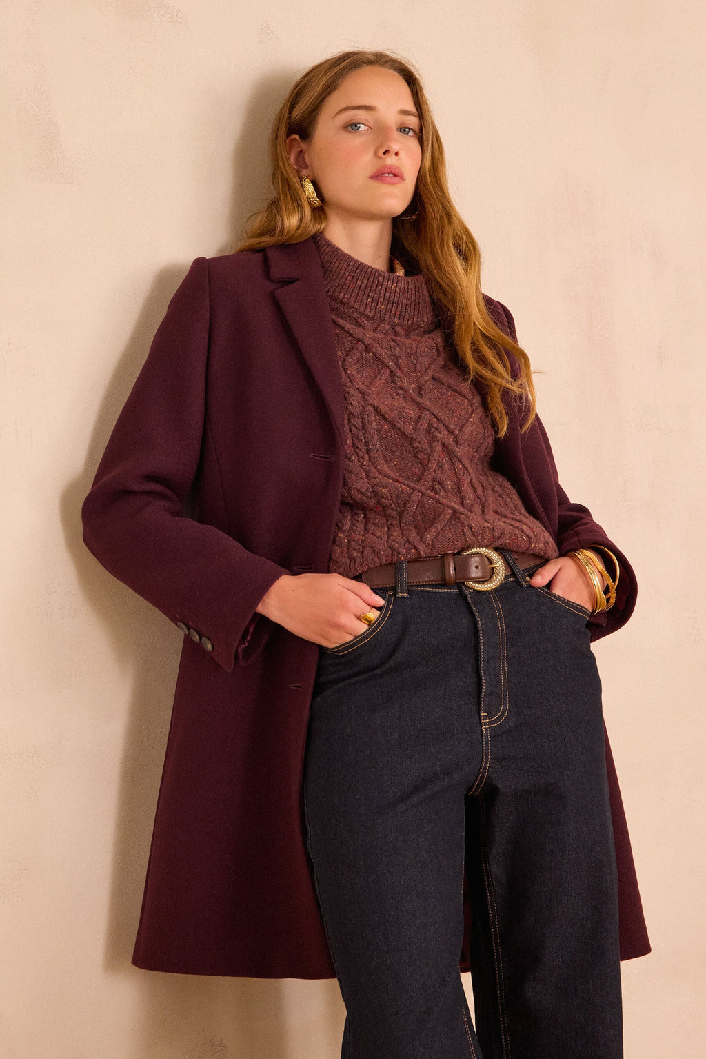 Anabelle Coat - Aubergine