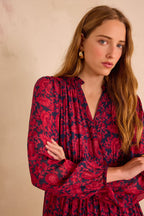 Flowing Rania Printed - Bordeaux