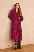 Flowing Rania Printed - Bordeaux