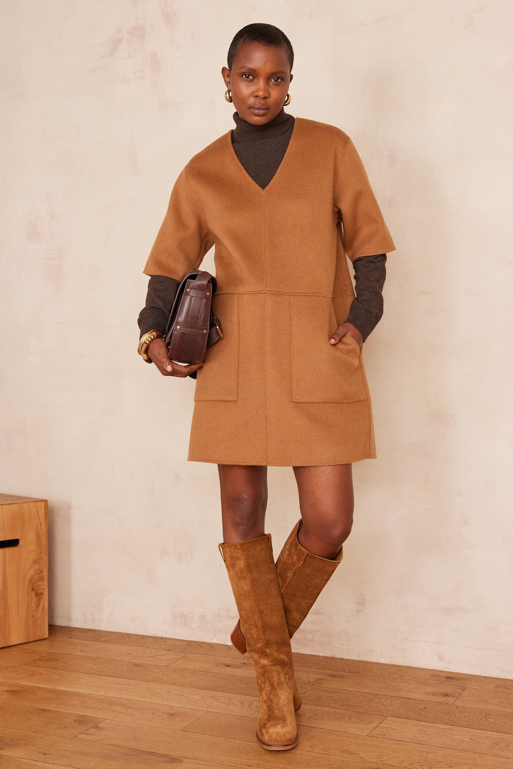 Rosario Reversible Structured Dress - Cinnamon