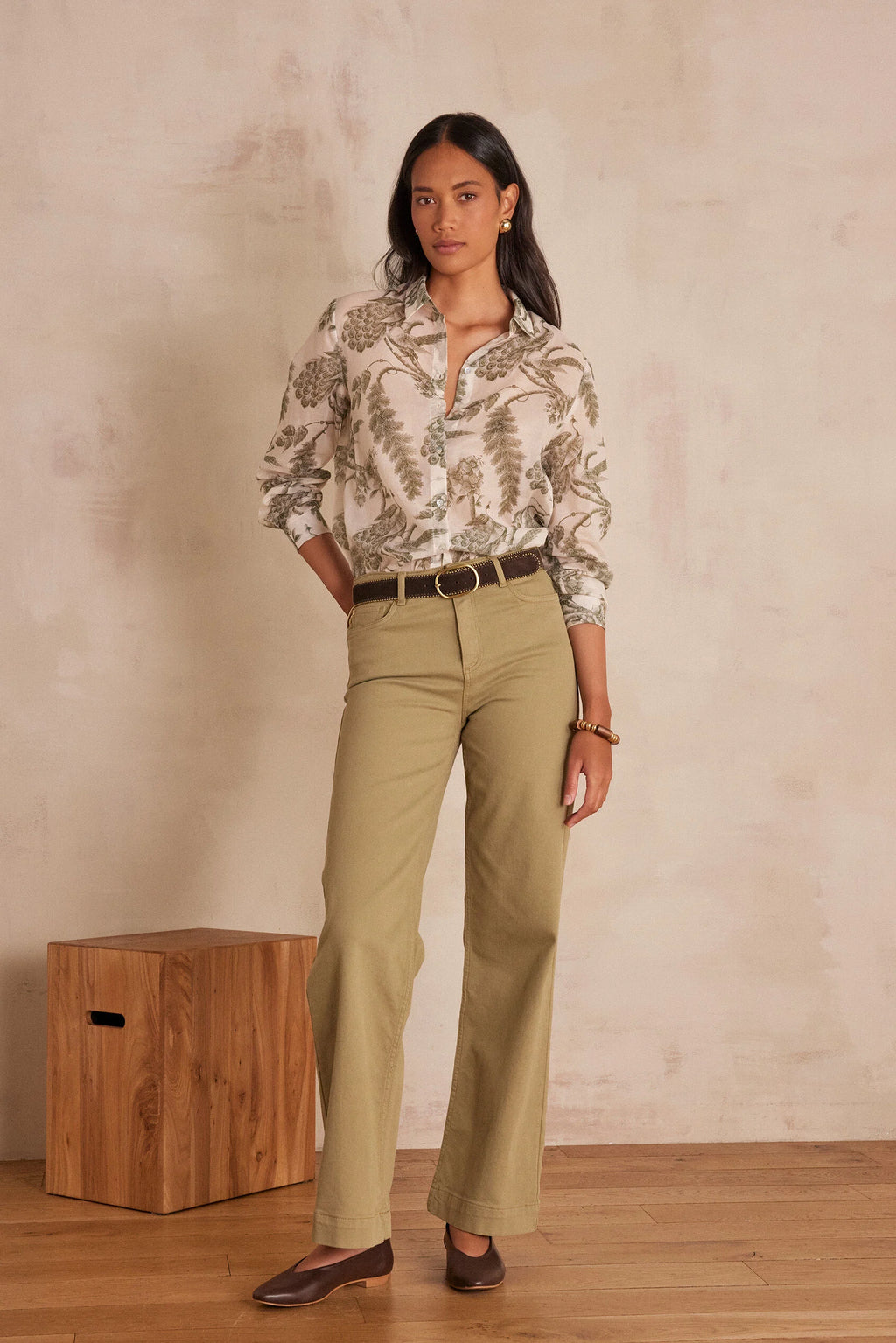 Pantalon Lisa Large Surteint - Amande