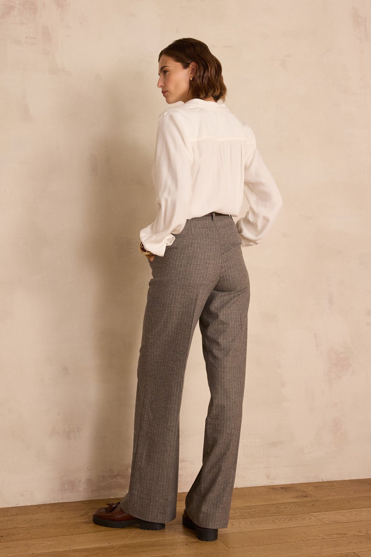 Ferguson Striped Trousers - Light Taupe