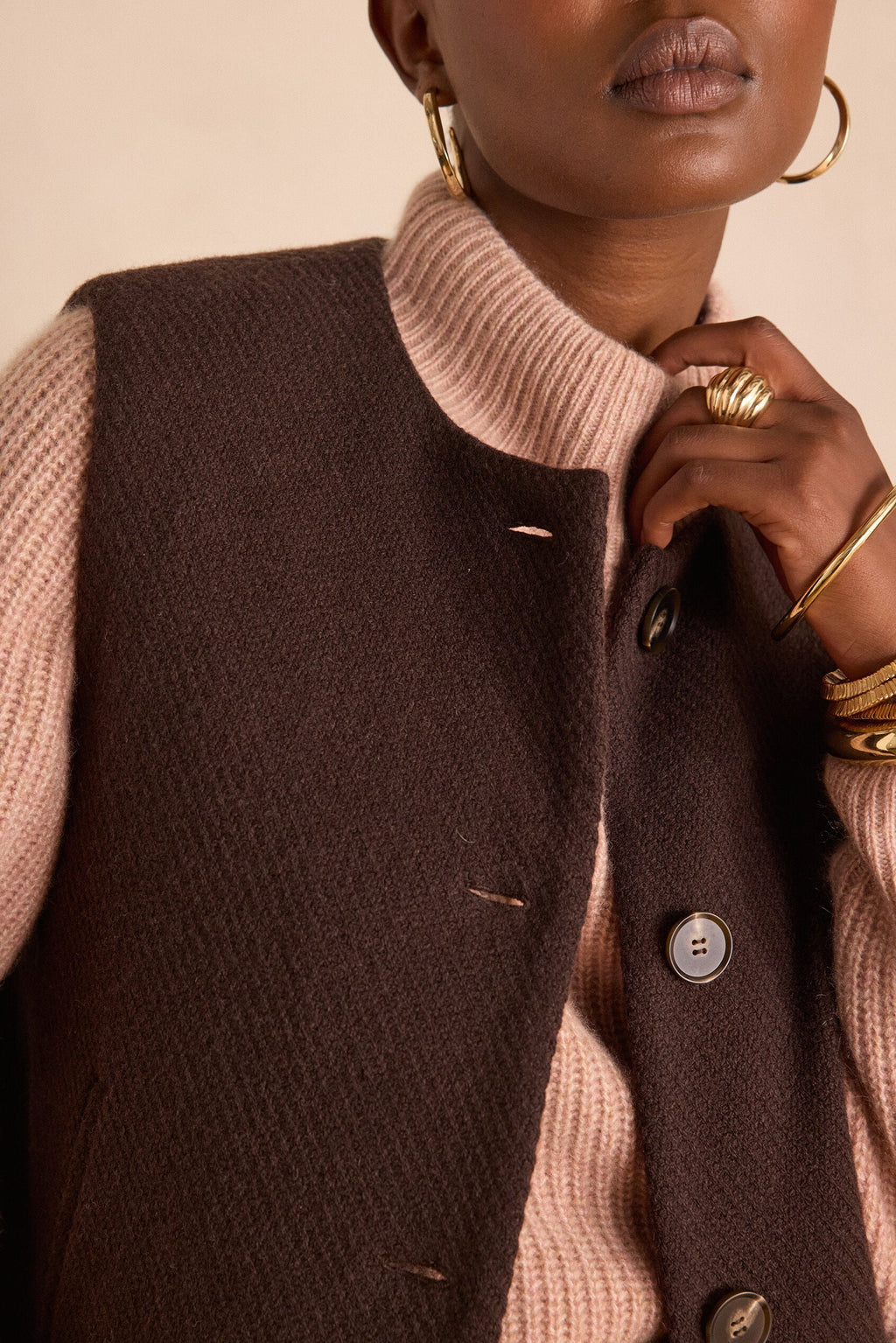 Paige Fringed Cardigan - Chocolate