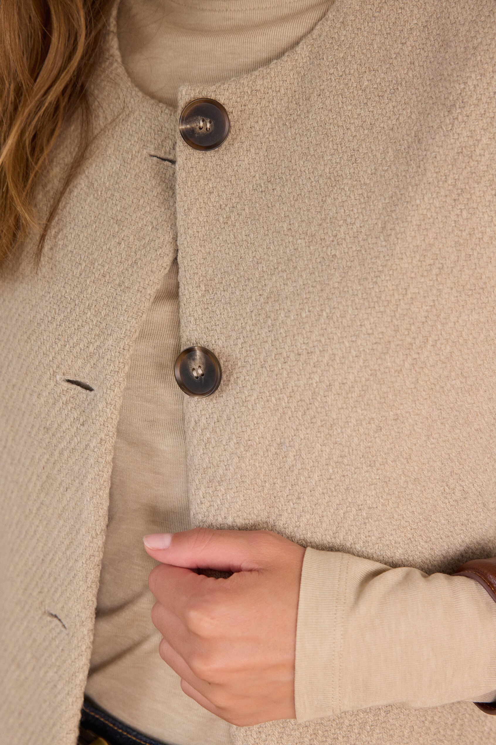 Gilet Paige Franges - Taupe Clair