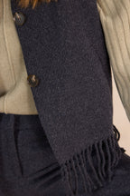 Paige Fringed Cardigan - Mouse Grey