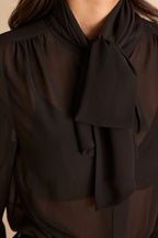 Spirit Tie-Neck Blouse - Black