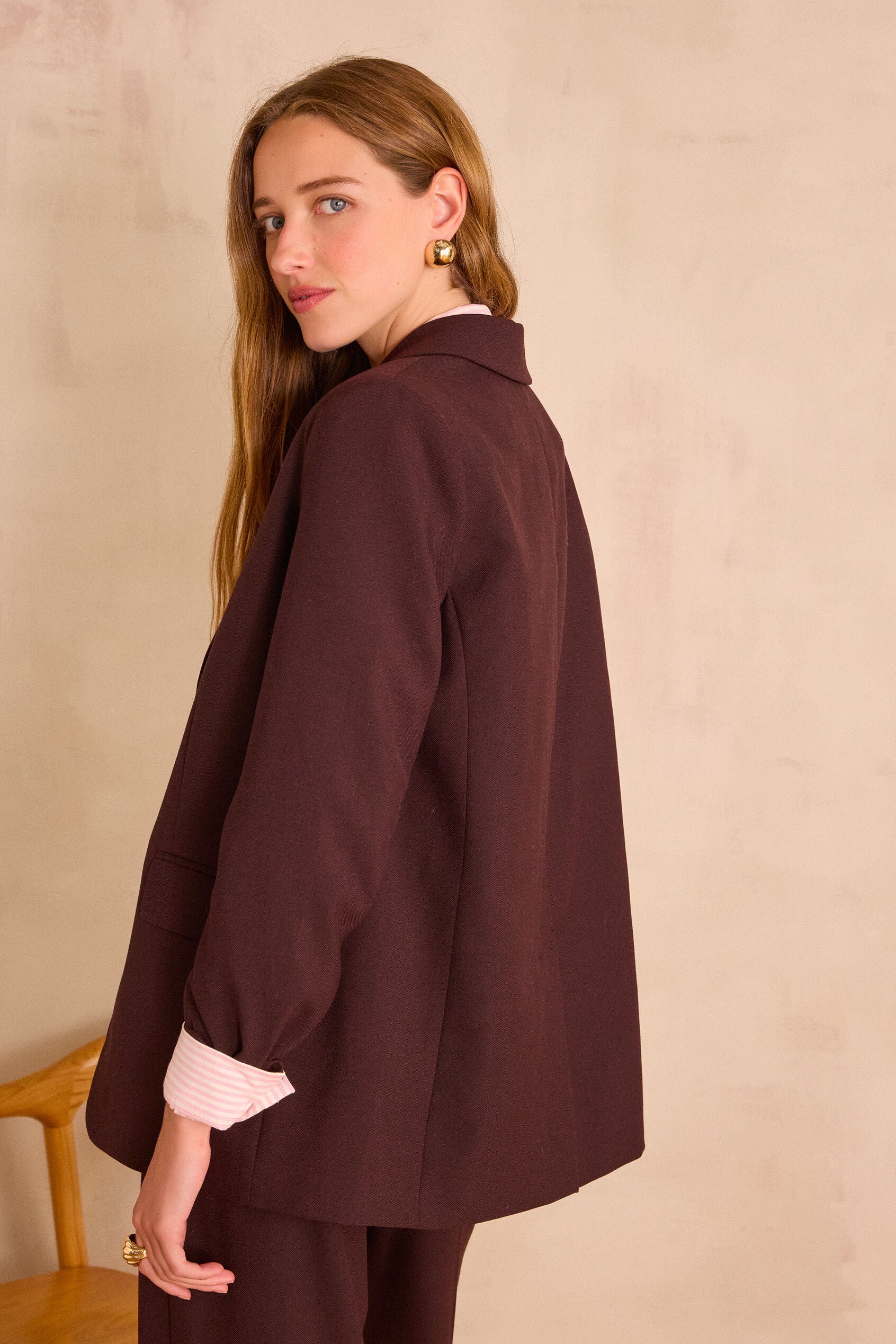 Peyton Plain Suit - Aubergine