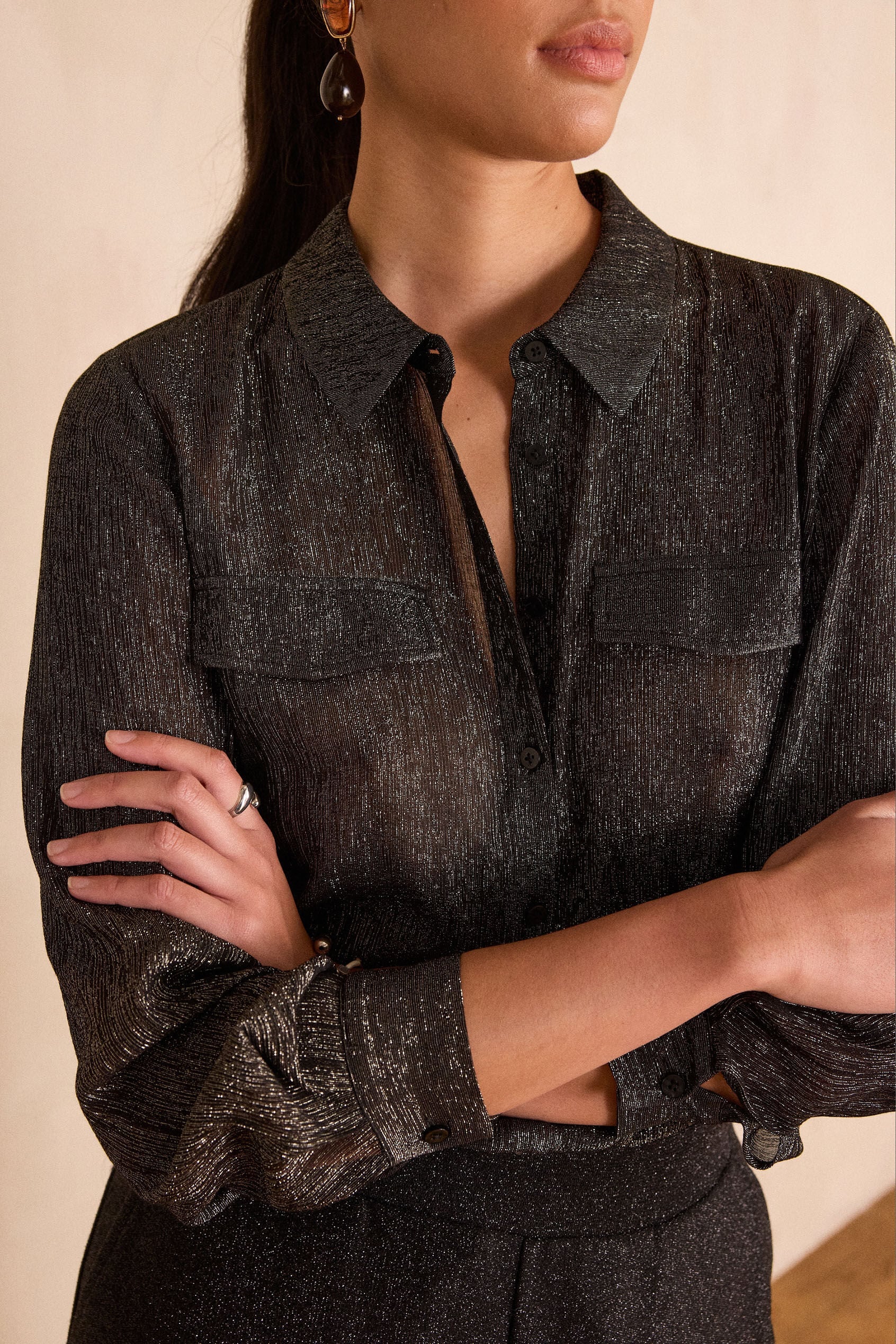 Sparkle Blouse - Black