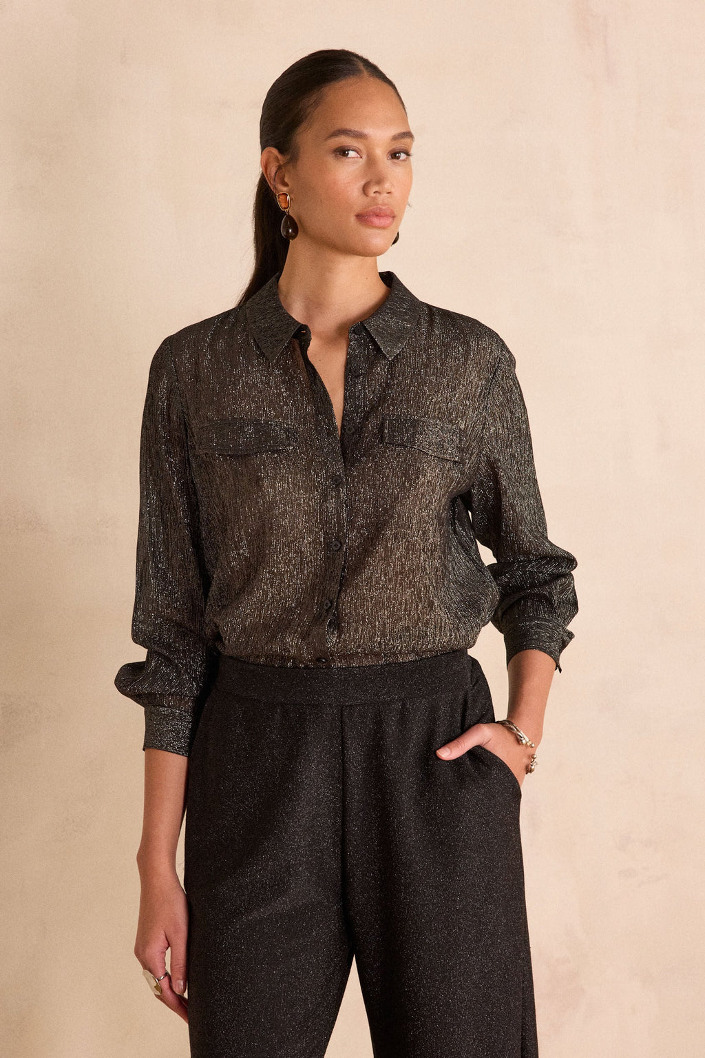 Sparkle Blouse - Black