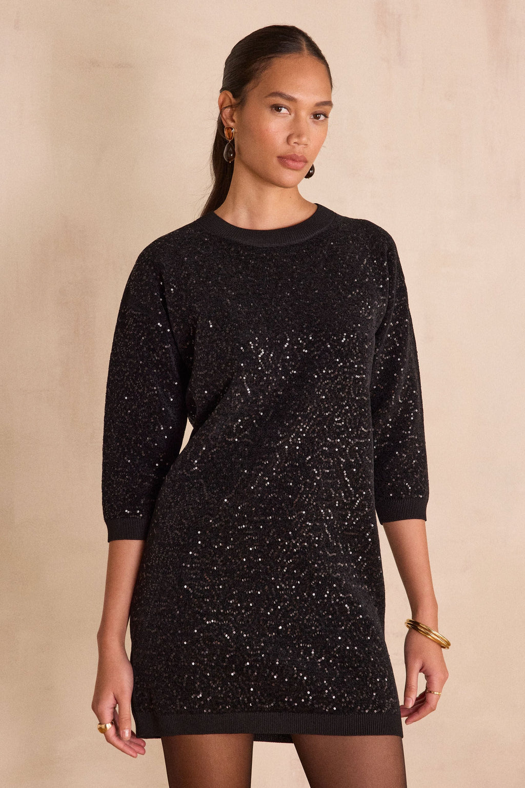 Robe Maille Réveillon - Noir