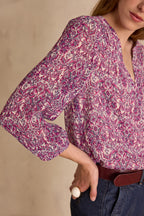 Brunette Printed Blouse - Dark Fuchsia