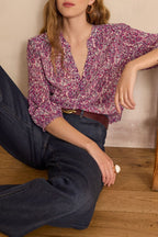 Brunette Printed Blouse - Dark Fuchsia