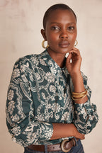 Colette Printed Blouse - English Green