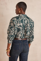 Colette Printed Blouse - English Green