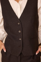 Abel Bis Herringbone Cardigan - Chocolate