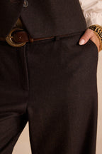 Ferguson Herringbone Trousers - Chocolate