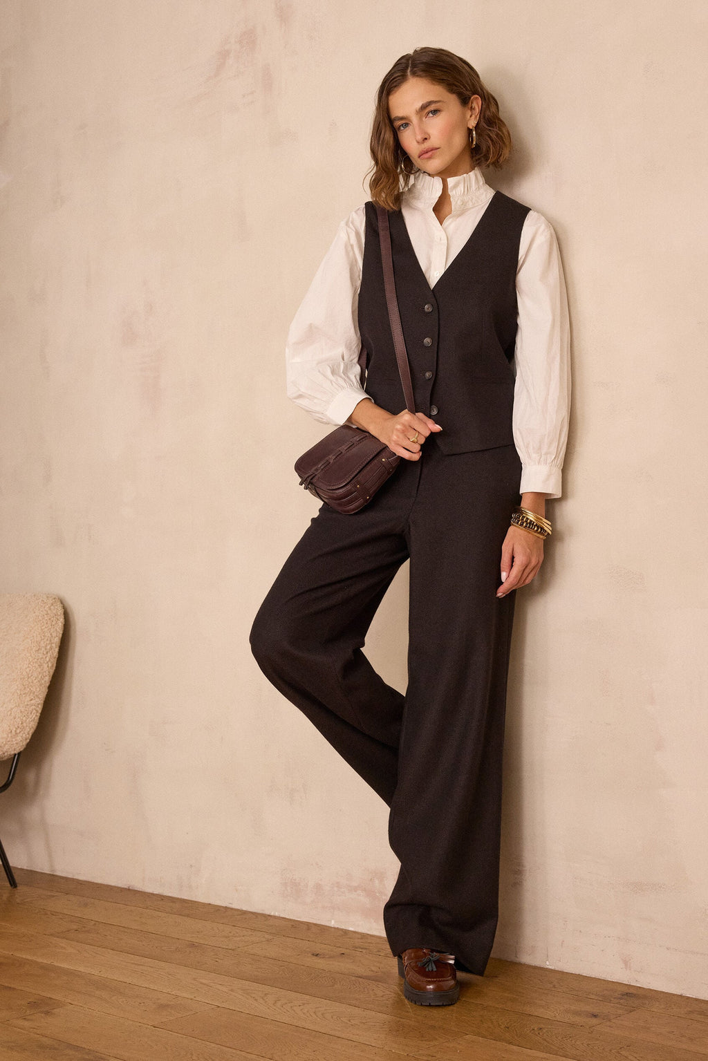 Ferguson Herringbone Trousers - Chocolate