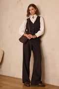 Ferguson Herringbone Trousers - Chocolate