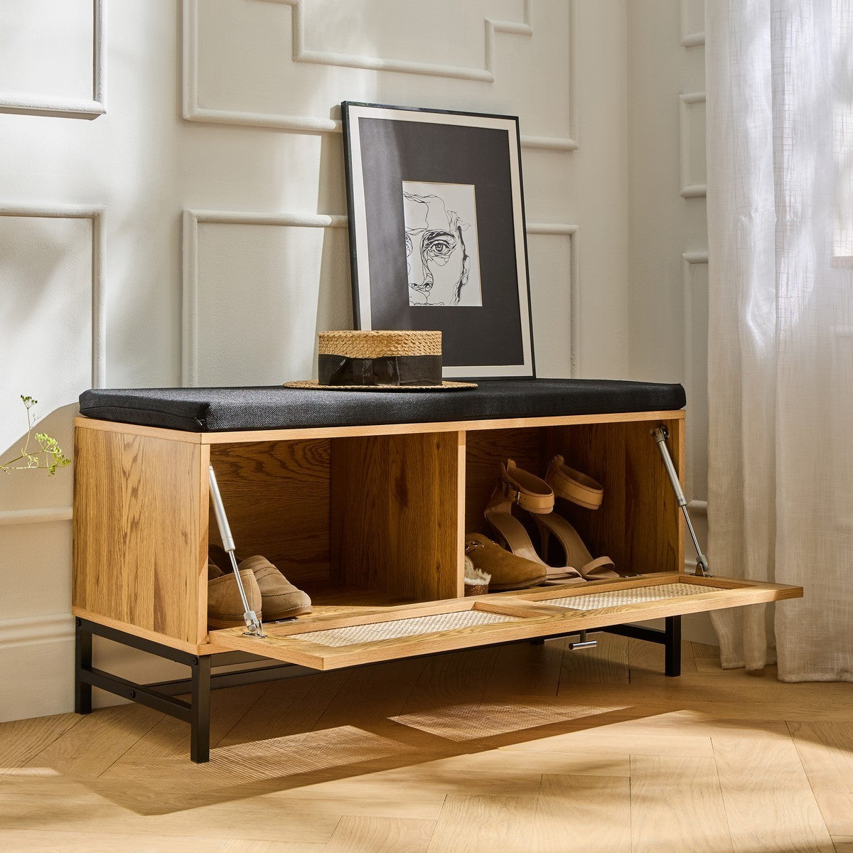 Jaya - Banc Avec Rangements - Rotin