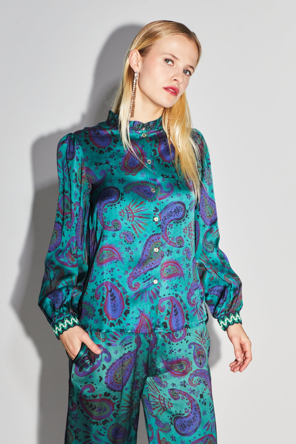 Le Pantalon Aurora Magic Paisley Green