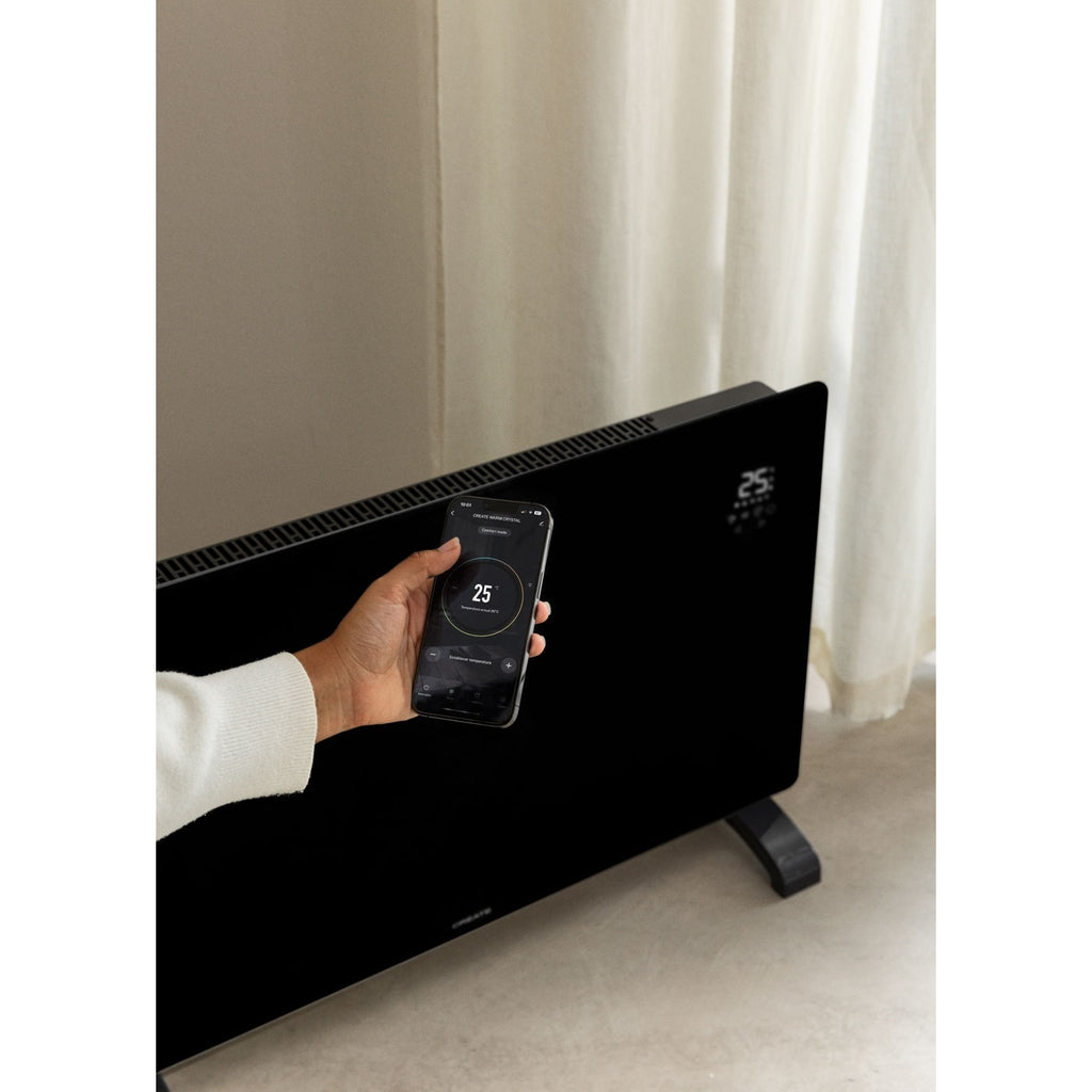 Warm Crystal 2000W - Convecteur Électrique En Verre Wifi - Noir