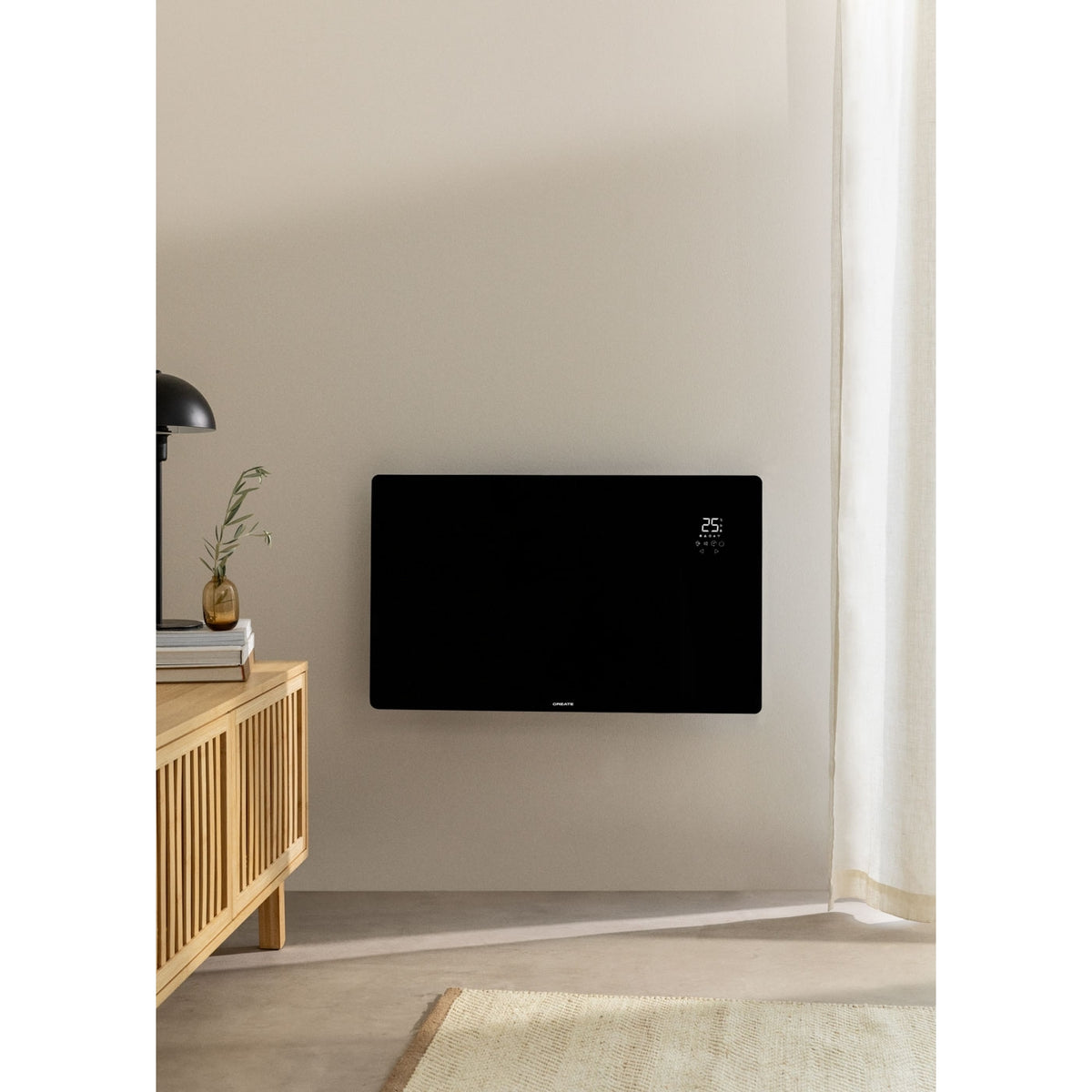 Warm Crystal 2000W - Convecteur Électrique En Verre Wifi - Noir