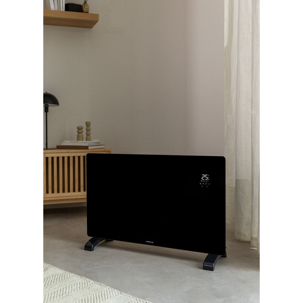 Warm Crystal 2000W - Convecteur Électrique En Verre Wifi - Noir