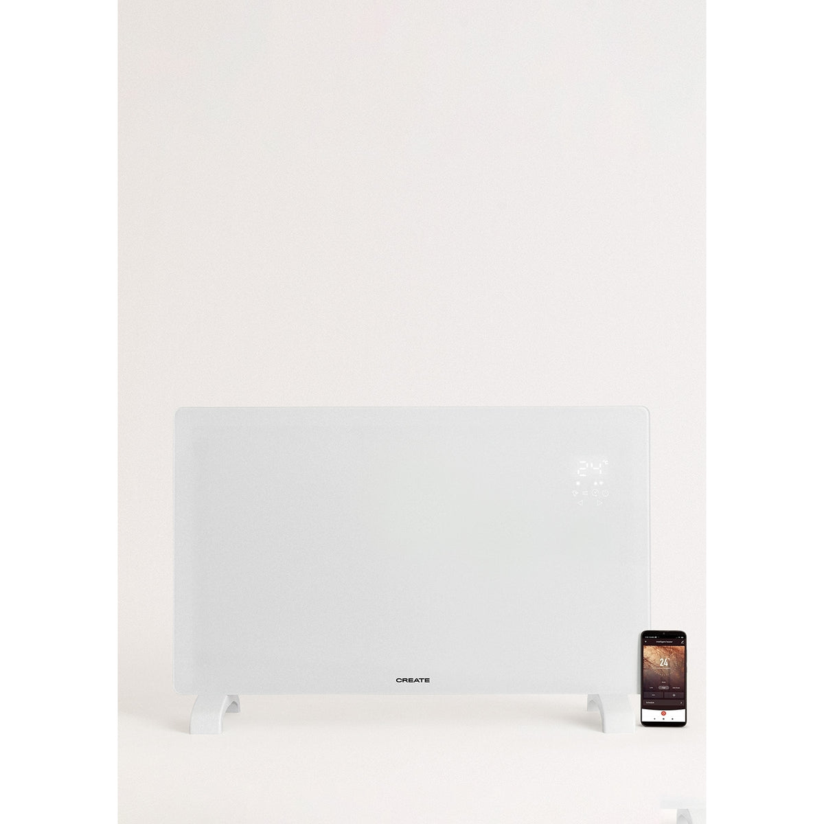 Warm Crystal 2000W - Convecteur Électrique En Verre Avec Wifi - Blanc