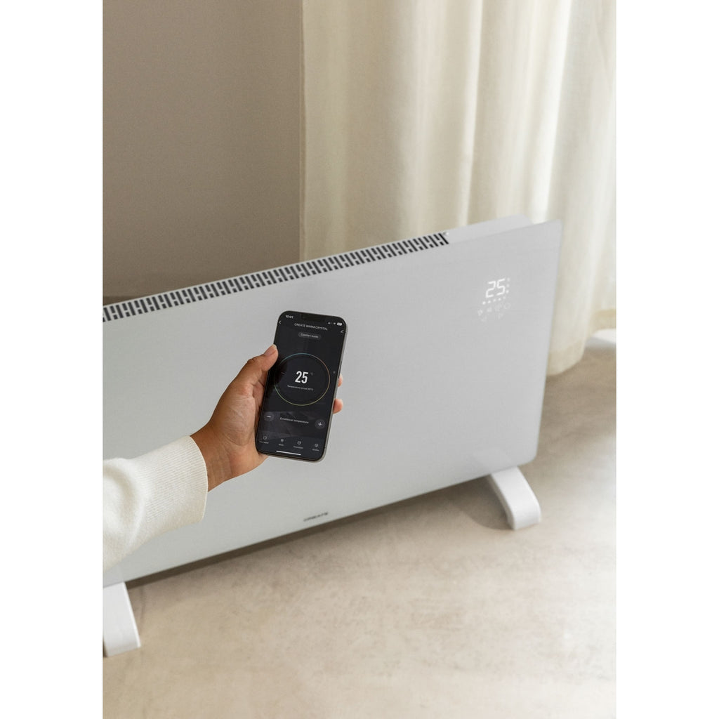 Warm Crystal 2000W - Convecteur Électrique En Verre Avec Wifi - Blanc