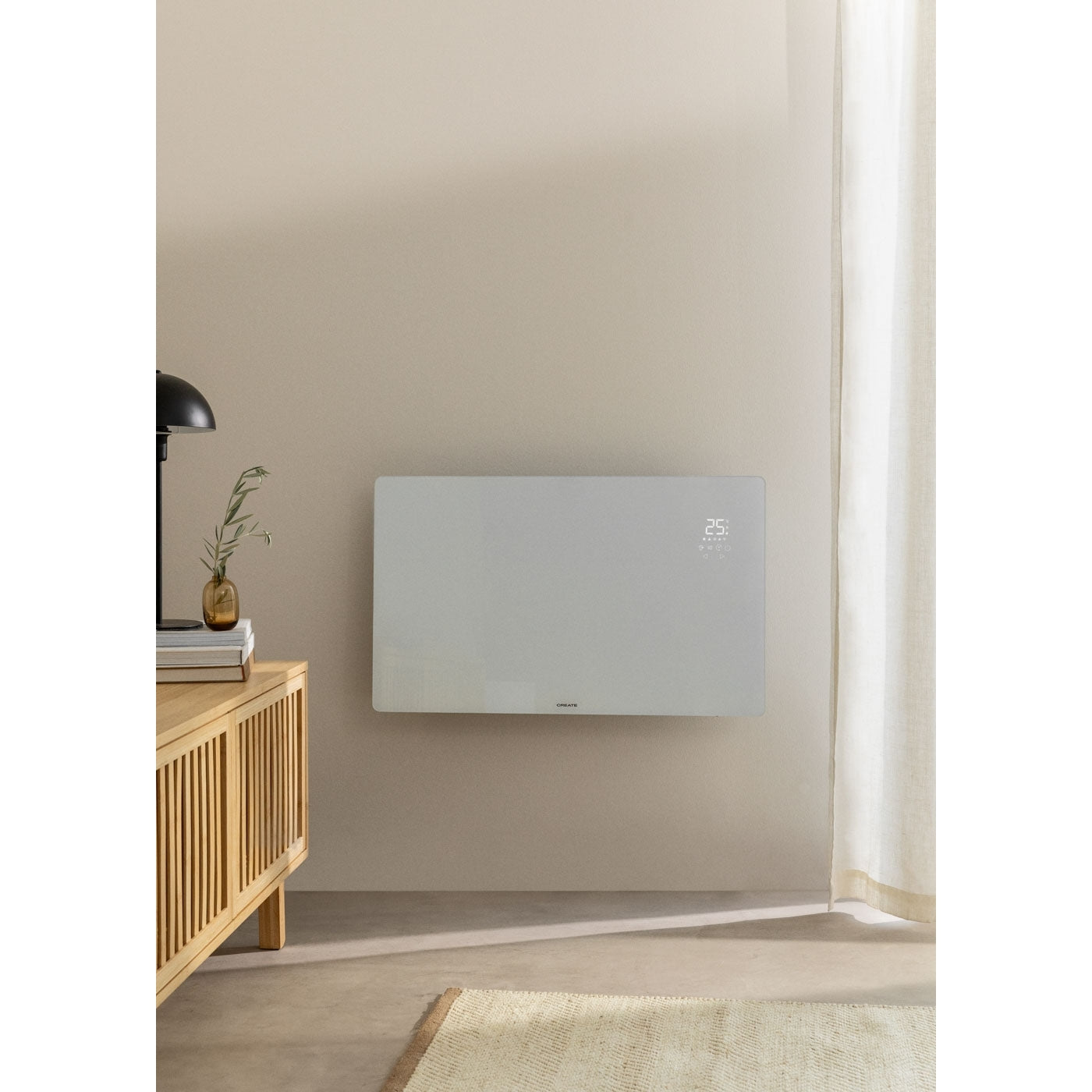 Warm Crystal 2000W - Convecteur Électrique En Verre Avec Wifi - Blanc
