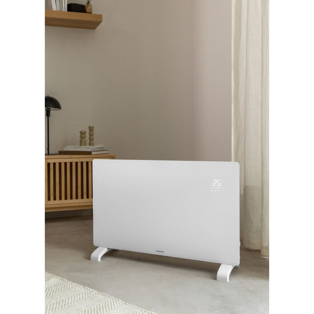 Warm Crystal 2000W - Convecteur Électrique En Verre Avec Wifi - Blanc