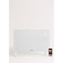 Warm Crystal 2000W - Convector Eléctrico de Vidrio Wifi con Ruedas - Blanco