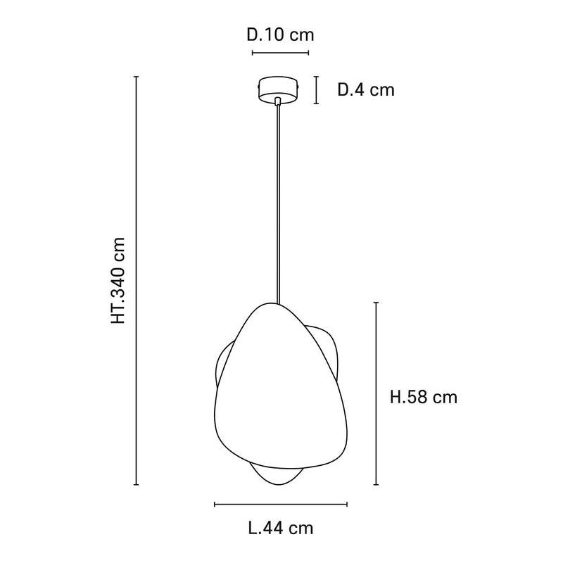 Grande Suspension Screen - Rotin Et Métal - Naturel