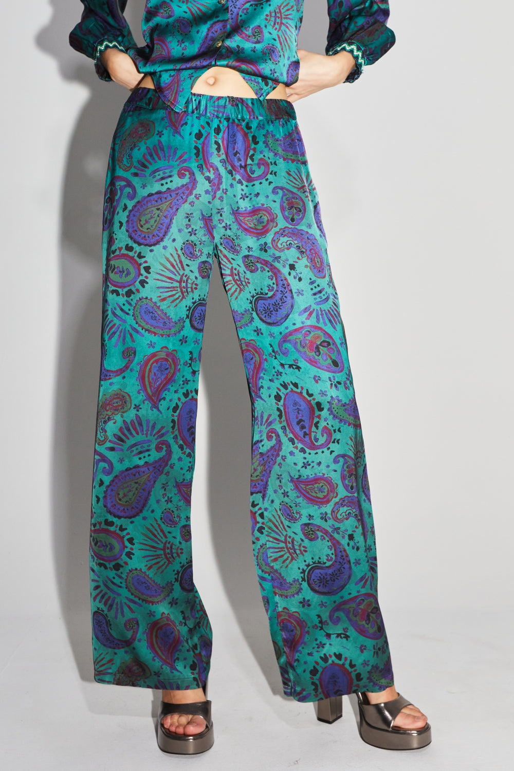 Le Pantalon Aurora Magic Paisley Green
