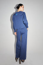 Le Sweatshirt Sofia Jersey Lurex Bleu